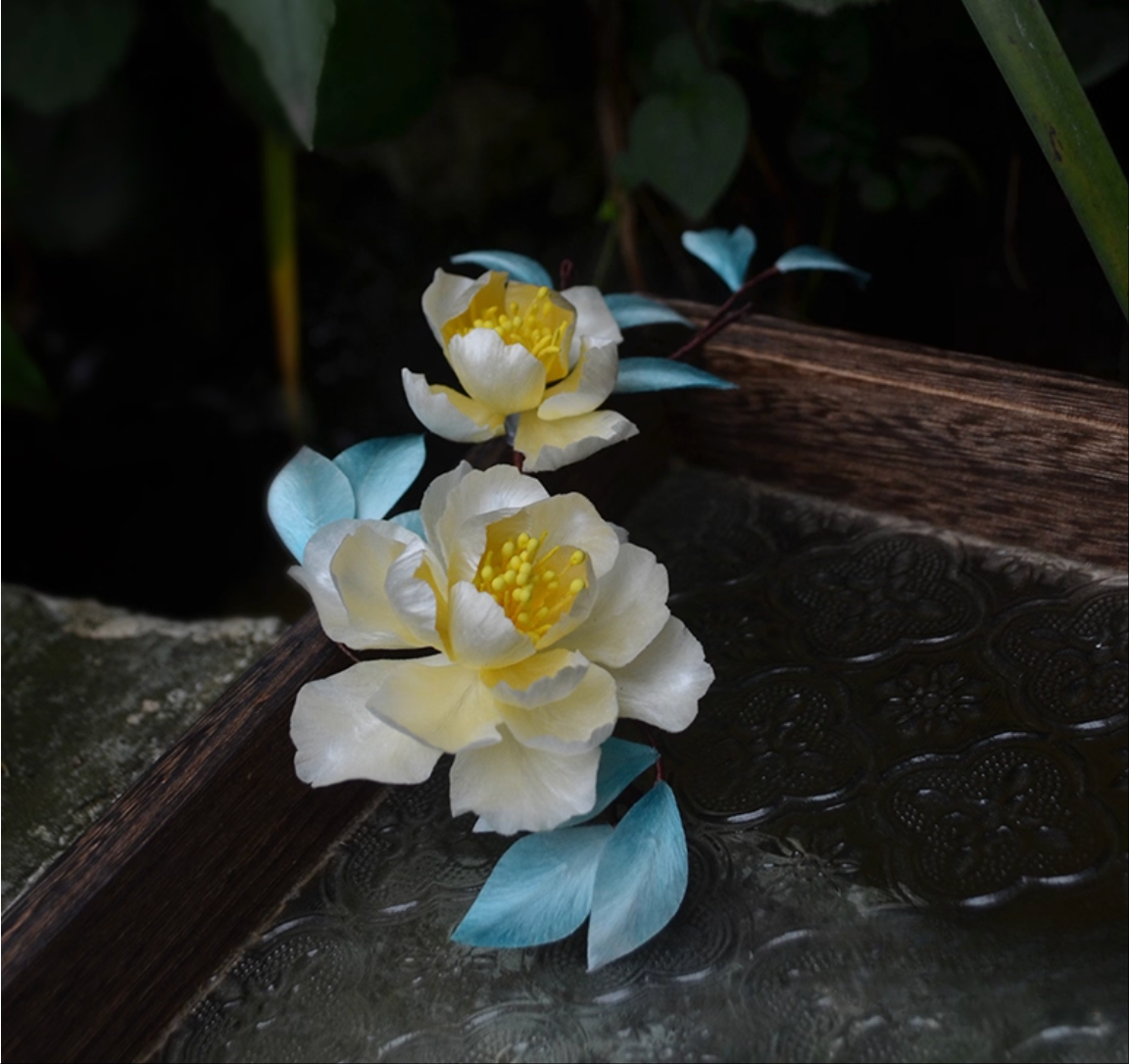 Peony Reverie-Heirloom Silk Brooch