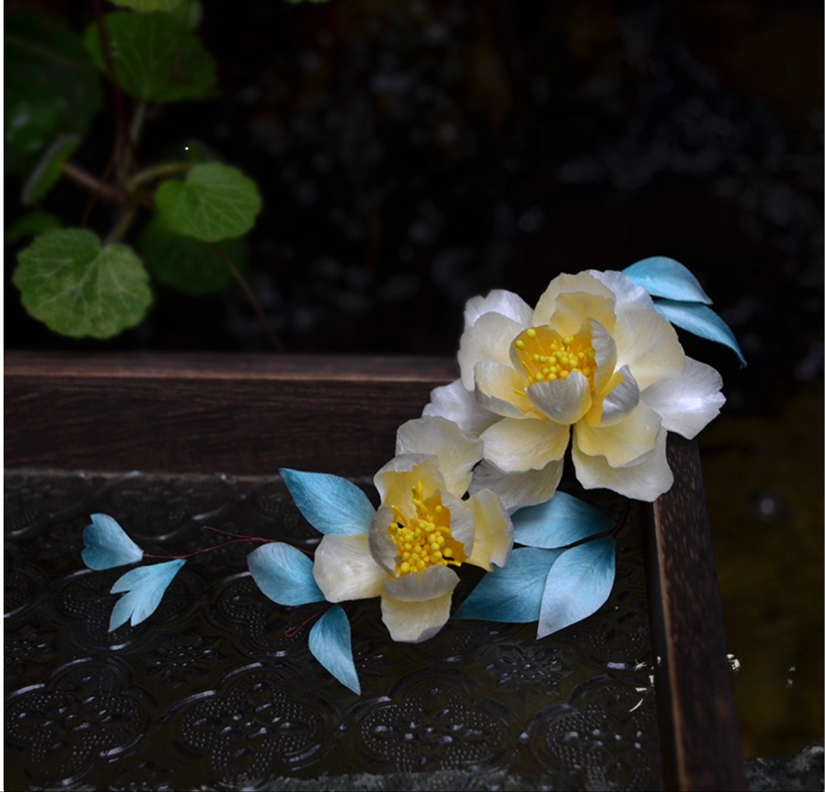 Peony Reverie-Heirloom Silk Brooch