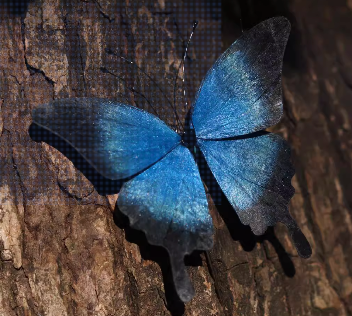 Luminous Silkscape- Artisan Butterfly Hairpin & Brooch