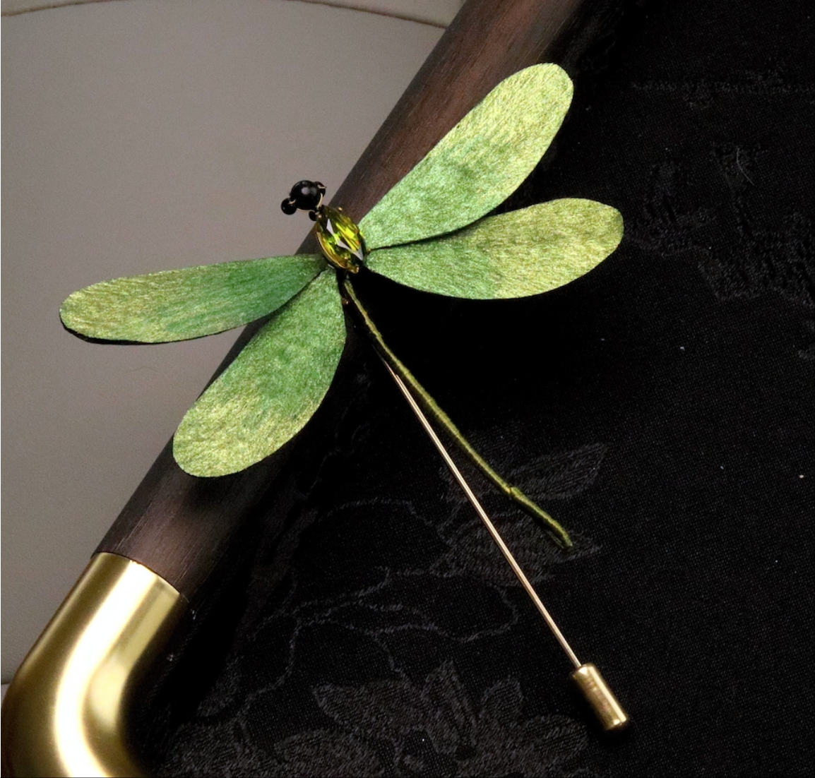 Silken Aviator-Heirloom Dragonfly Brooch