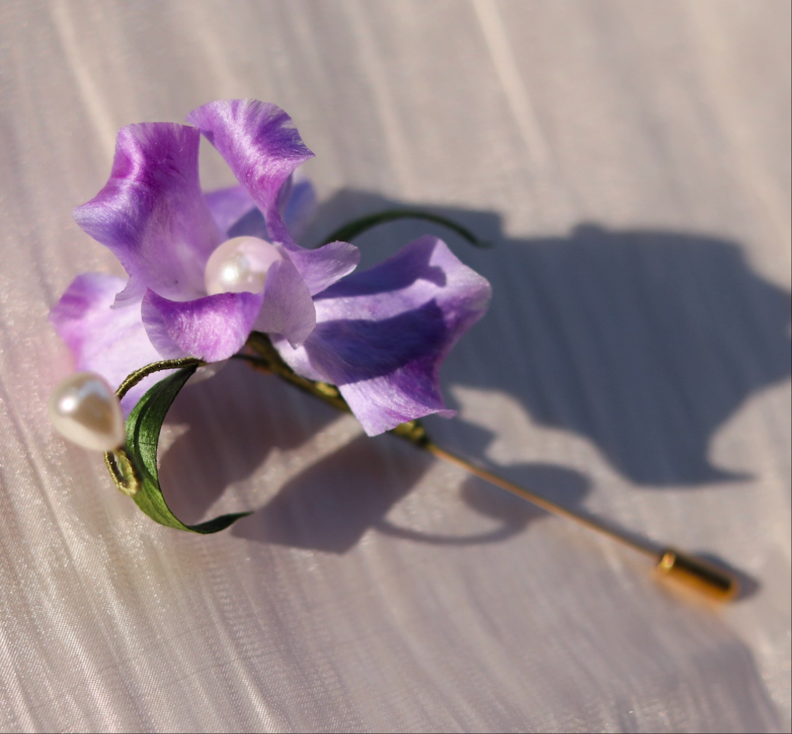 Velvet Iris Heirloom-Silk Bloom Brooch