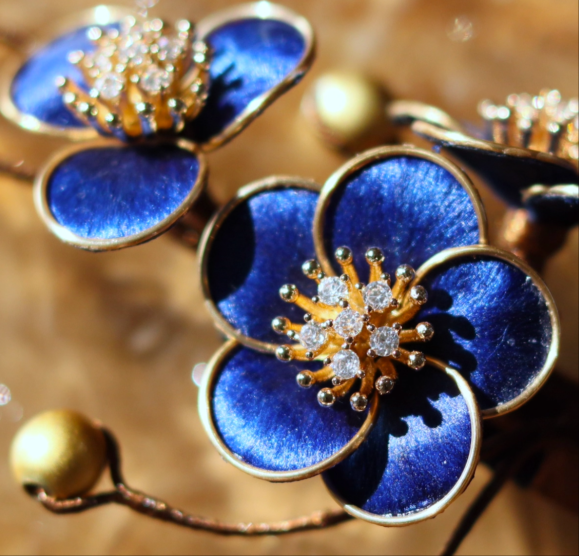 Midnight Blossom Heirloom-Silk Plum Brooch
